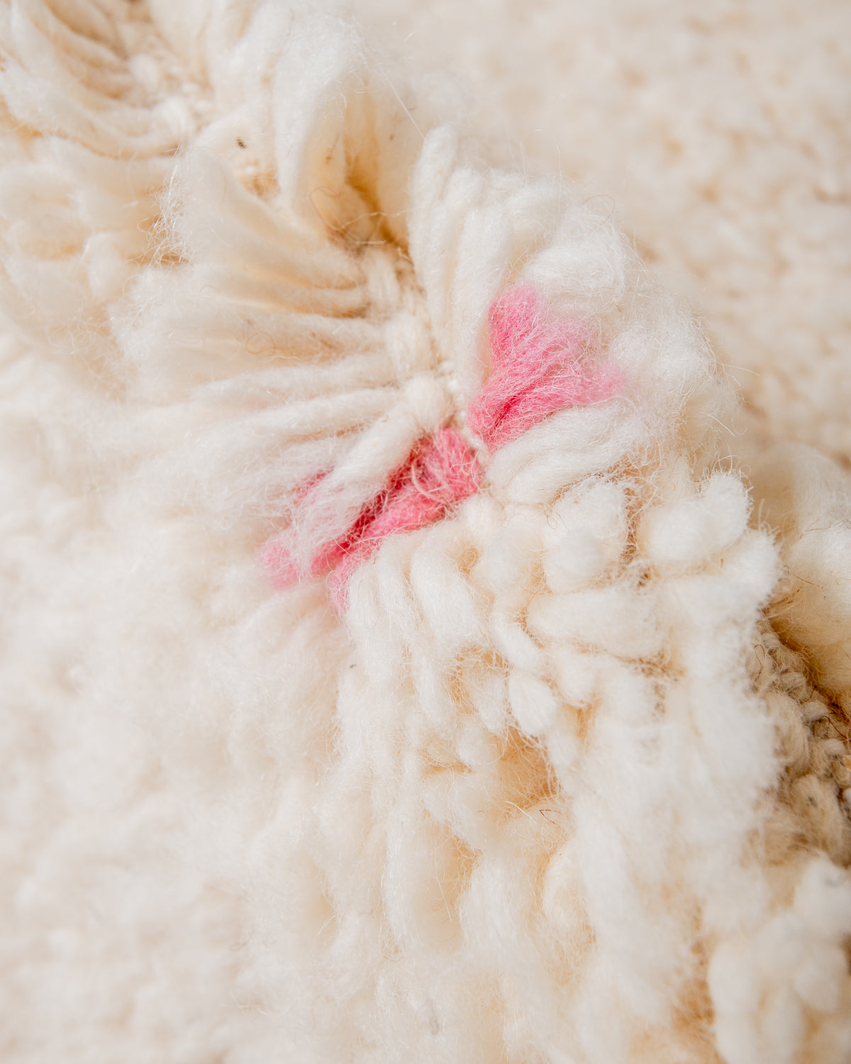 Modern, designer, handcrafted Berber rug from Morocco. Beniourain carpet with beautiful colours and patterns and fluffy wool texture.